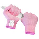 EVRIDWEAR Cut Resistant Gloves, Food Grade Level 5 Safety Protection Kitchen Cuts Gloves For cutting, Chopping, Fish Fillet, Mandolin Slicing and Yard-Work (Medium, Pink)