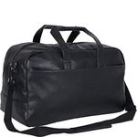 Kenneth Cole REACTION Unisex Faux Leather 20" Relaxed Fit Top Zip Travel Duffel Bag,Black