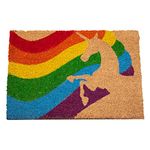 ED Rainbow Coir Mat Door Mat Indoor Outdoor Welcome Mat (Rainbow Unicorn)