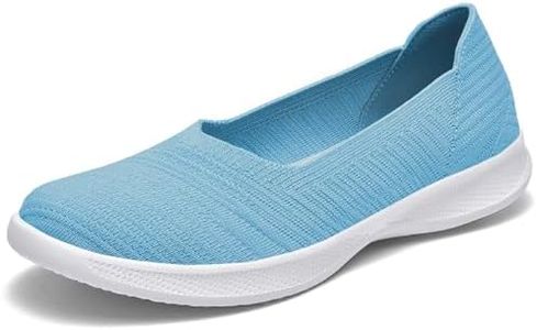 konhill Women's Slip on Loafers - Comfy Walking Tennis Low-Top Ballet Flat Nurse Shoes Casual Sneakers 8.5 US Aqua,40