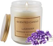 TOJUNE Scented Candles Glass Jar 100% Pure Natural Soy Wax Aroma for Relaxation Stress Relief, Continuous Clean Burning 40 Hours, Home Decor Aromatherapy Gifts, 200 g/7 oz (Lavender & Lemon)