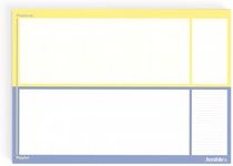 Jumble & Co Practical & Playful A3 Deskpad - Large desk notepad with grid, dotted and ruled sections - For office, desk and home - Blue/Yellow