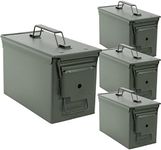 Tactical45 Ammo Can Set - 50 Cal Solid Steel 4pk Metal Ammo Box Containers for Long-Term Ammunition and Gear Storage