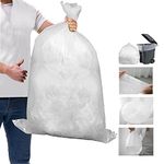 50 Large Bin Bags Bin Liners Strong Clear Recycling Bags - Size 18 x 29 x 39 Inch - Clear Plastic Bags Trash Rubbish Waste Refuse Dustbin Sacks - 140 Gauge - 85Litres