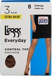 L'eggs womens L'eggs Everyday Women's Nylon Pantyhose Control Top Panty - Multiple Packs Available, Sun Tan 3-pack, B