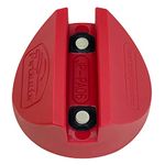 Potauto Universal Nylon PA6 Grooved Magnetic Jack Pad Jacking Puck Pinch Weld (Slot Width 0.55 Inch) Frame Rail Adapter (Qty 1, Red)