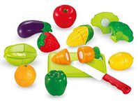 Toyshine Realistic Sliceable Fruits and Vegetables Cutting Play Toy Set (Multicolour) - 12 Pieces