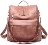 INOVERA (LABEL) Vegan Leather Girl's Travel Casual Collage Standard Backpack With Shoulder Strap (Pink), 31 Litres