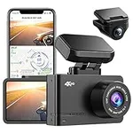 WOLFBOX D07 4K Dash Cam Front and Rear Built-in WiFi GPS, 4K/2.5K + 1080P Dual Dashcam, Car Camera Dash cam with G-Sensor, Smart Parking Monitor, Loop Recording, Super Night Vision, Super Capacitor