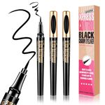 2 Pcs Magic Liquid Eyeliner, Black Waterproof Eye Liners, Long-Lasting, Sweatproof and Smudgeproof, Super Slim Eyeliner Pen Gel, Professional Eye Makeup Tools