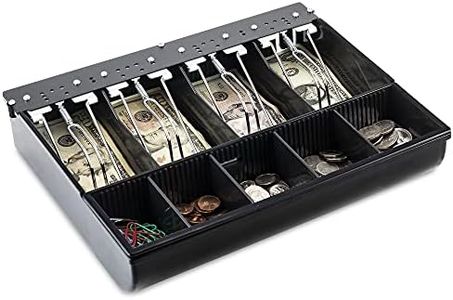 Volcora Cash Drawer Tray - 11.7 x 10.3 x 2.3 Inch Cash Register Insert - 4 Bill / 5 Coin Replacement Cash Tray 13" Fully-Removable Drawers - Stainless Steel Currency Compartment Money Storage