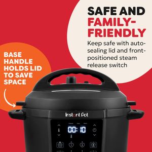 Instant Pot 5.7L 7-in-1 Electric Multicooker – Stainless Steel, Black