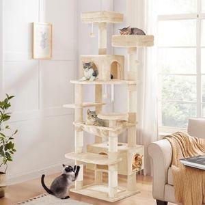 BEASTIE Cat Tree Scratching Post Scratcher Tower Condo House Furniture Wood 184cm in Beige Colour