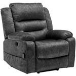 BTM Newly Upgraded Electric Lift Recliner Chair with USB Port and Padded Seat, Modern Upholstered Reclining Massage Armchair with Heat and Vibration for Elderly for Home Living Room (Dark Grey)