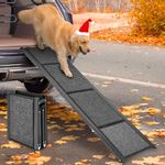 Papettly Dog Car Ramp 180 * 50CM - Folding Dog Ramp for Cars with Anti-Slip Rug Surface, Portable Pet Stair Ramp with Wide & Long Dog Steps for Large Dogs Up to 300LBS/136KG Get Into Car, SUV & Truck