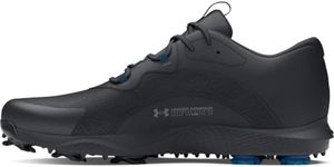 Under Armour Men's Charged Draw 2 Cleat Golf Shoe, (003) Black/Black/Titan Gray, 9 Wide