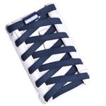 Booyckiy 2 Pairs No Tie Shoelaces for Adults and Kids, Elastic Shoe Laces Shoestrings for Sneakers, Navy Blue