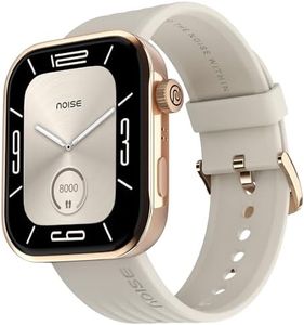 Noise Colorfit Pro 5 Smart Watch 1.85" AMOLED Display, BT Calling, New DIY Watch Faces, Smart Dock Design, Emergency SOS Tech, Emoji Support, 5X Faster Data Transfer, Instacharge?? (Starlight Gold)