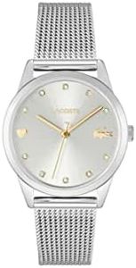 Lacoste Stargaze Stainless Steel Mesh Silver White Dial Women's Watch