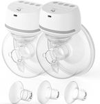 Bellababy Hands-Free Breast Pump Wearable, Double Wireless Pump Upgraded with Comfortable Flange 17mm, 19mm, 21mm Inserts, Low Noise, 4 Modes & 6 Levels Suction, 24mm flanges, 2 Pack