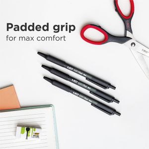 Bic Soft Feel Retractable Ballpoint Pens, Black, 1.0mm, 6-Pack