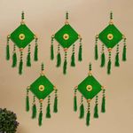 CraftVatika Kites Wall Hanging Home Decoration Items Sets, Anniversary, Birthday, Haldi Mehandi Ceremony, Wedding Decorations Items Sets for Marriage Home Stage Backdrop (Green, 5 Pieces)