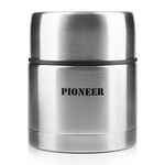 Pioneer Vacuum Insulated Leakproof Soup/Food Flask, 8 Hours Hot 24 Hours Cold, Stainless Steel, 500 ml