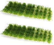 80 Pcs Green Bushy Tufts Lowland Shrubs Tuft Static Grass Vegetation Groups Railway Artificial Grass War Gaming Terrain Decoration Railroad Scenery War Gaming Scenery (Light Green)