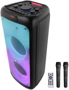 ZEBRONICS 120 Watts Party Speaker with 2 Wireless Mic, 7 hrs Playtime, Karaoke & Recording Function, TWS, Bluetooth, USB, AUX, mSD, RGB Modes (Thump 700)