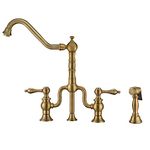 Whitehaus Collection WHTTSLV3-9771-NT-AB Twisthaus + Kitchen Bridge Faucet, Large, Antique Brass