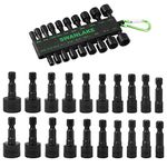 SWANLAKE 20 Pcs Nut Driver Set, 1/4'' Hex Shank Quick-Change Nut Driver Socket Kit