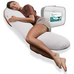 Kally Sleep Full Body Sleep Pillow - Best Orthopaedic Pillow for Pregnancy, Neck & Back Pain, Recovery Support - 145 x 35cm, White - Includes Replaceable & Washable Cover