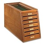 CASTLECREEK Collector's Cabinet Display Case for Collectibles, Wood 7-Drawer Storage Organizer