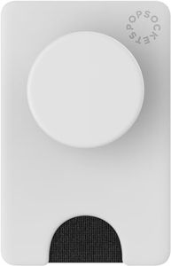 PopSockets Phone Wallet with Expanding Phone Grip, Phone Card Holder, Solid PopWallet - White Black