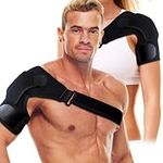 Shoulder Supports, Recovery Shoulder Brace for Men and Women, Rotator Cuff Support with Adjustable Fit Sleeve Wrap, for Shoulder Injuries, Tendonitis, Dislocation, AC Joint, Fits Right Left Shoulder