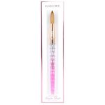 Kiara Sky Pink Crystal Acrylic Nail Brush - Professional Nail Cleaner Tool - Nail Kolinsky Brush for Women - 100% Kolinksy Hand Crafted Nail Tools - Long Lasting Nail Cleaning Brush, (20)
