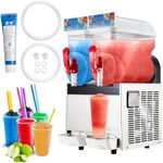 Commercial Slushy Machine 15L X 2, Garvee 7.92 Gallon Margarita Machine, 500W Frozen Drink Machine, Food-Grade PC Tanks & Stainless Steel, for Restaurants Bars Pool Parties