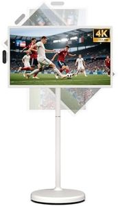 ApoloSign 32 inch UHD 4K Smart Portable TV Gen2, 16(8+8) G +256G Storage, Android 14 OS, Rolling TV on Wheels with Rotatable Touch Screen, Built-in Battery, Full Swivel Rotation, Voice Remote