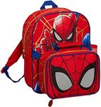 Marvel Spiderman Backpack With Cool Lunch Bag Bottle Holder Boys Matching 2 Piece Set Back To School