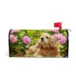 My Daily Magnetic Mailbox Cover English Cocker Spaniel Dog and Flower Decorative MailWraps Mailbox Post Box Cover Oversized