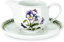 Portmeirion BG08535 Botanic Garden-1 pt. Gravy Boat and Stand (Romantic Shape), Ceramic, White