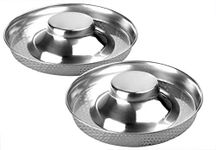 King International Stainless Steel Hammered 2 Puppy Bowls,Puppy Food Bowl Puppy Bowls for Small Dogs 29cm Puppy Bowl Puppy Supplies Puppy Feeder Puppy Feeding Bowl for Litters