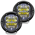 Rigid Industries - 360-Series 4" LED Off-Road Drive Beam, Optic White Backlight, LED Off-Roading Lights (Pair, 36117)