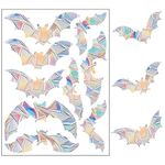 WADY Anti-Collision Window Stickers for Birds, 4 Sheets Window Decals for Bird Strikes Prevention Stickers Rainbow Alert Decals Clings to Prevent Bird Strikes Prism for Suncatcher Sticker(Bat)