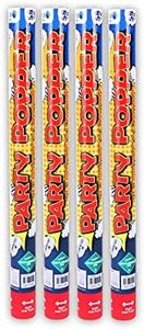 [4PCE] Party Central Party Popper, Releases Multi Coloured Confetti, Contains Non Toxic Materials and Compressed Air, For Many Celebrations (Multicolour, 58 cm)