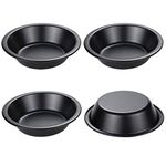 Webake Mini Pie Pans 5 Inch Pie Tins, 4 Pack Nonstick Round Bread and Meat Bakeware for Oven and Instant Pot Baking - Black