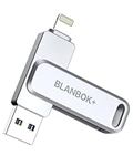 MFi Certified 128GB Photo Stick for iPhone,3-in-1 Flash Drive,High-Speed USB Memory Stick Thumb Drives External Storage USB Stick Compatible for iPhones, iPad, Android, PC, and More Devices