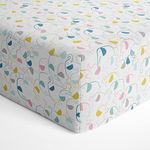 Haus and Kinder 100% Cotton Flat Crib Sheet for Baby | Cot and Crib Sheets for Newborn Baby Mattress | Size 120 cm x 180 cm | Elephant