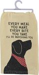 Primitives by Kathy Decorative Kitchen Towel, Cotton, Cream, Black, 28" x 28"