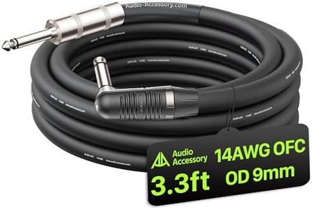AA AUDIO ACCESSORY 14 AWG 1/4 Speaker Cable 3.3ft, Unshielded 2-Conductor
